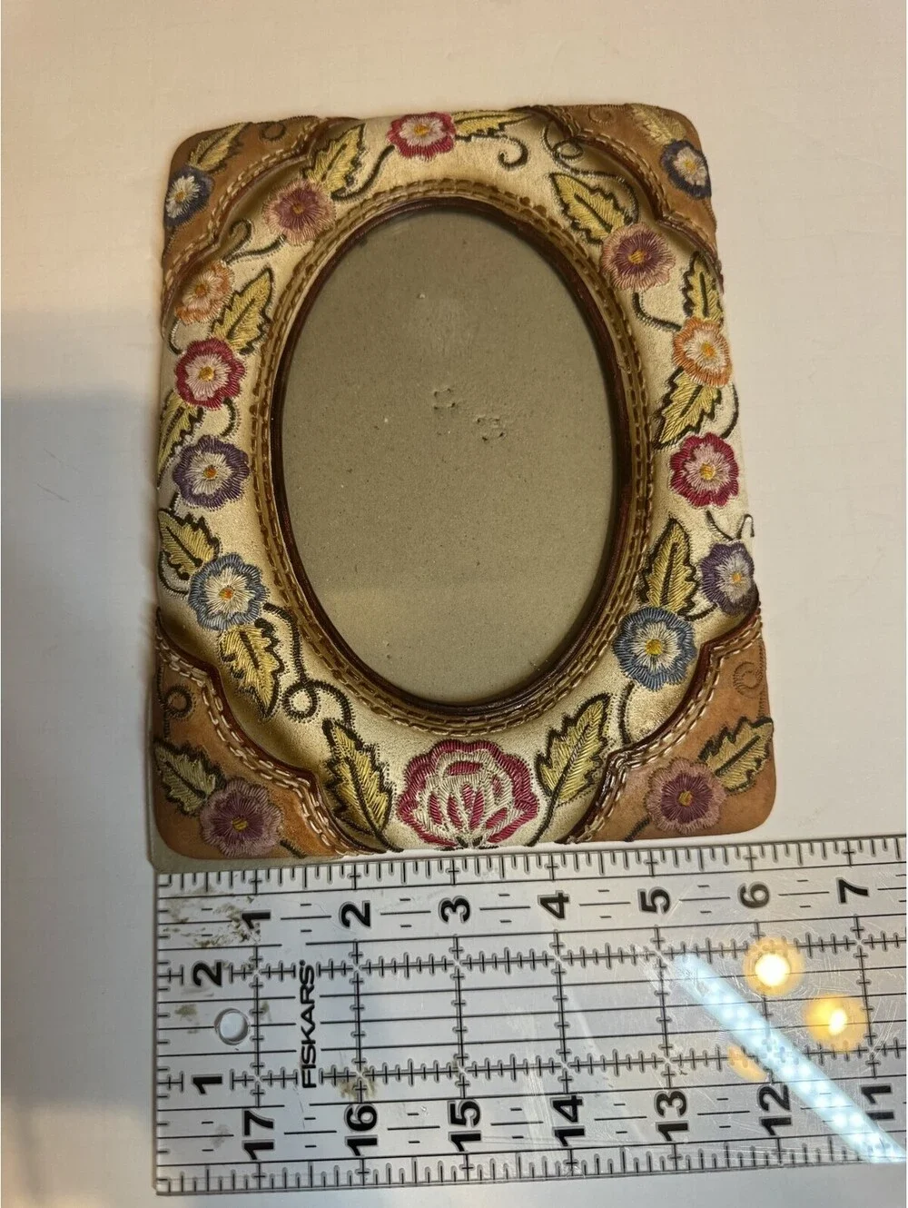 Wood Fabric Look Floral Flowers Country Farm Cottage Core Photo Frame 6x8 4x6